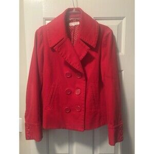 Jones New York Sport Womens Corduroy Jacket Red Size L 100% Cotton Long Sleeves